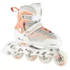 Patins em linha 2IN1 Nils Extreme NH18190 BRANCO/ROSA TAM. S (29-33) com patins de hóquei substituíveis