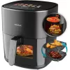Fritadeira de ar quente Cecotec Cecofry&Grill Duoheat 6500, 6,5 L, 2200 W, ecrã tátil LCD, preto