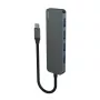 Hub USB SAVIO AK-54 — 4 x USB-A (USB 3.2 Gen 1), host USB-C, preto