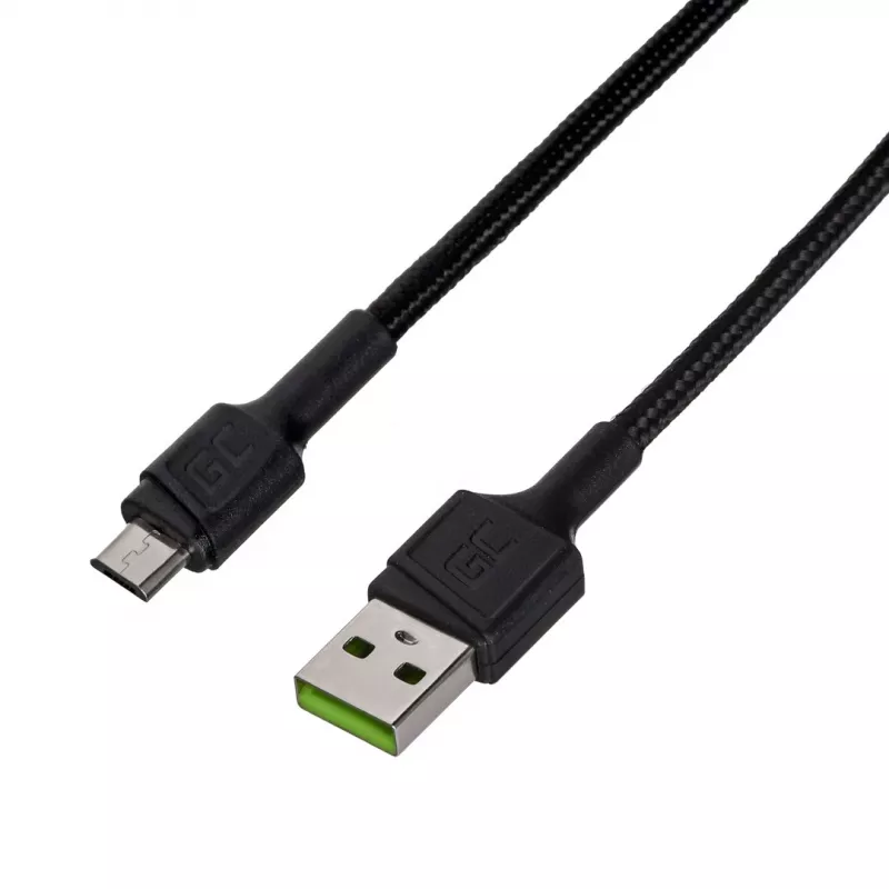 Cabo USB 2.0 Green Cell KABGC23, USB A para Micro-USB B, 0,3 m, preto