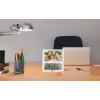Geemarc Viso 5 relógio controlado por rádio com moldura de fotografias, branco