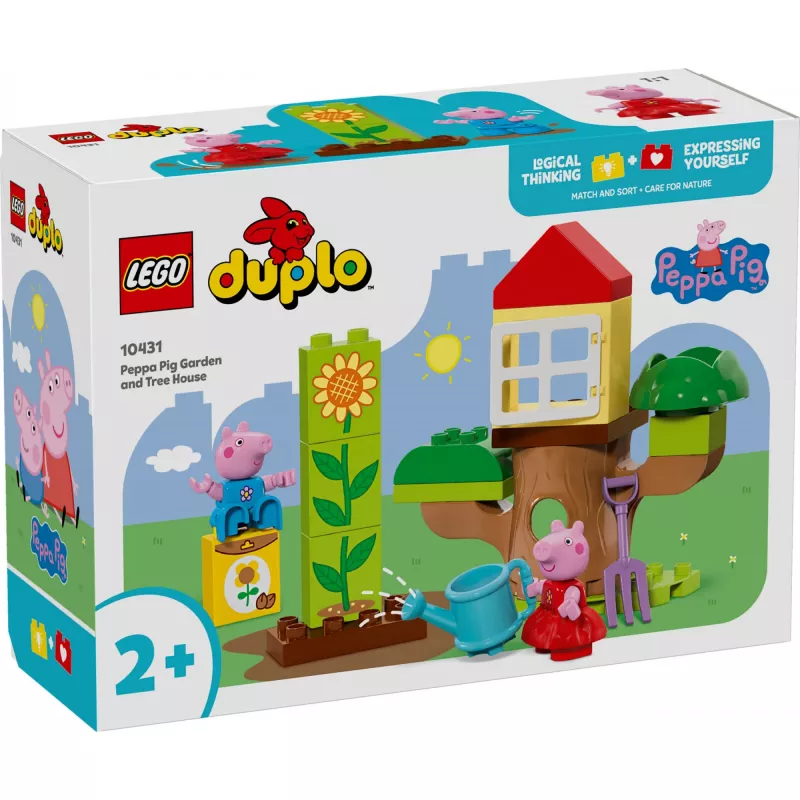 Lego 10431 Duplo Peppa Pig conjunto de brincar jardim e casa na árvore