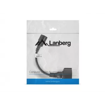 Cabo de alimentação Lanberg CA-C14E-10CC-0018-BK preto 0,18 m conector macho C14 (CA-C14E-10CC-0018-BK)