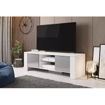 Suporte de TV para cama WEST 42/130/42 branco/cinzento brilhante