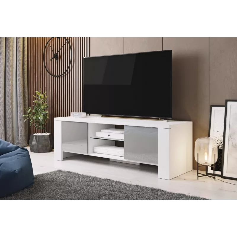 Suporte de TV para cama WEST 42/130/42 branco/cinzento brilhante