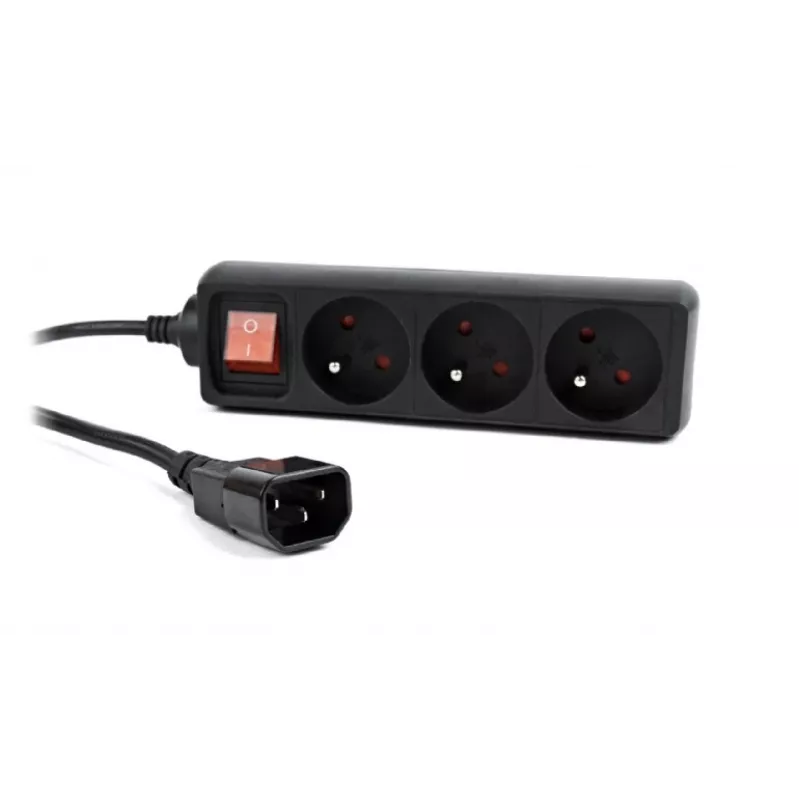 Proteção contra sobretensão Gembird EG-PSU3F-01 preto 3 tomadas AC 230 V 0,6 m