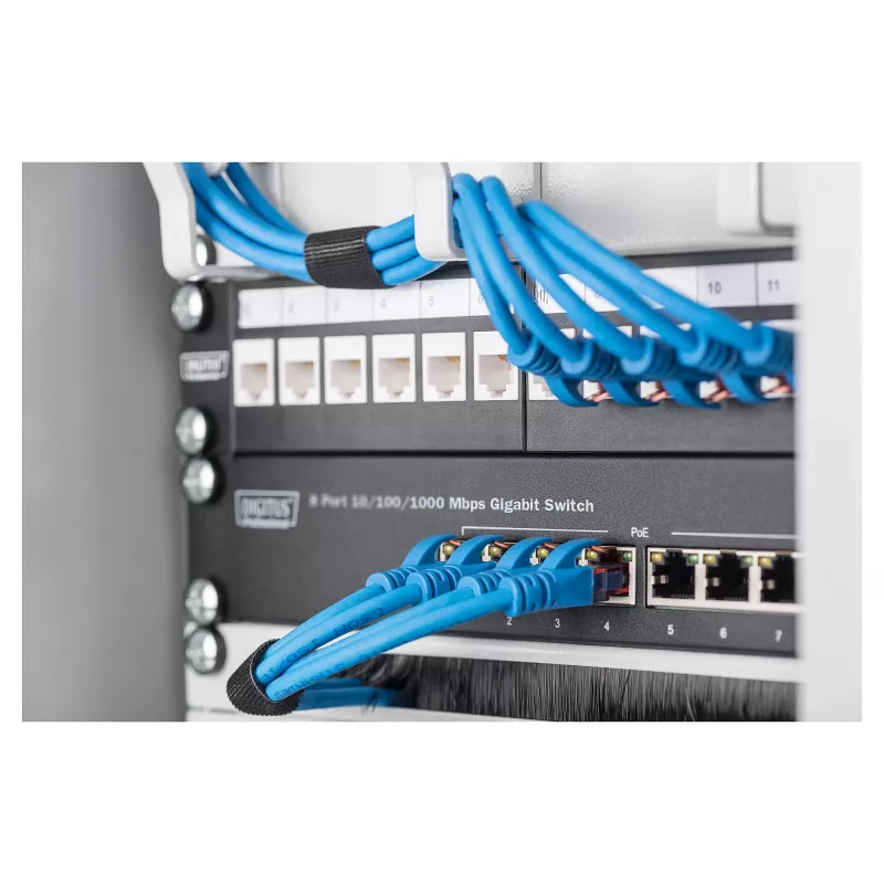 Switch DIGITUS 10 polegadas Gigabit Ethernet 8 portas não gerido - 8x Gigabit RJ45, montável em rack