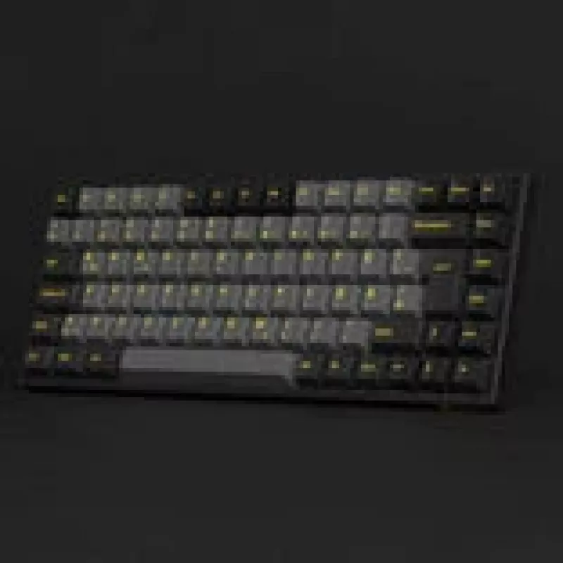 Teclado mecânico gaming AKKO Preto & Dourado 3084B Plus, 84 teclas, interruptores Akko V3 Cream Yellow, iluminação RGB