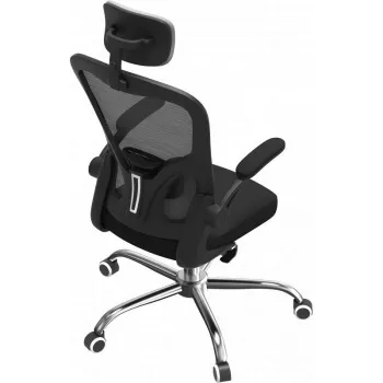 Cadeira de escritório top e shop DORY SZARY — assento estofado, encosto em rede, 650×620 mm, altura até 122 cm