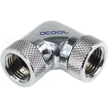 Alphacool HF Conector em L 90° - G1/4 rotativo - 2x rosca fêmea - cromado (17038)