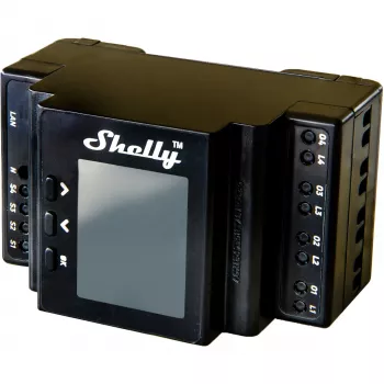 Módulo de relé para calha DIN Shelly 4 canais Pro 4PM Wi‑Fi, 4 canais, AC 110–240 V, medição de potência e energia, montagem em calha DIN