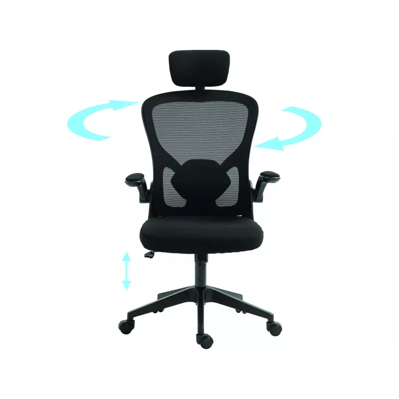 Cadeira gaming Sandberg ErgoFusion Basic assento acolchoado encosto em malha preto