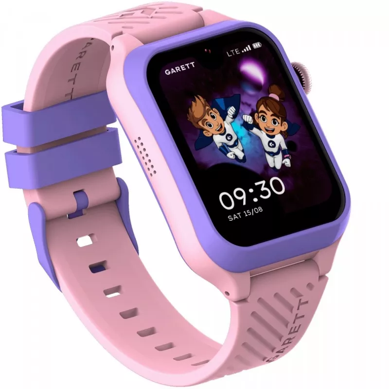 Smartwatch Garett Kids Essa 2 4G rosa — relógio infantil com GPS, função de chamada, SOS