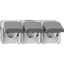 Tomada merten MEG2391-8029 CEE 7/3, suporta CEE 7/4, IP44, 250 V, 16 A, cinzento, 223×83×57 mm
