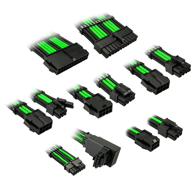 Conjunto de extensão de cabos Kolink COREPRO-EK-12VT1-GRN 12V 2x6 Venom verde