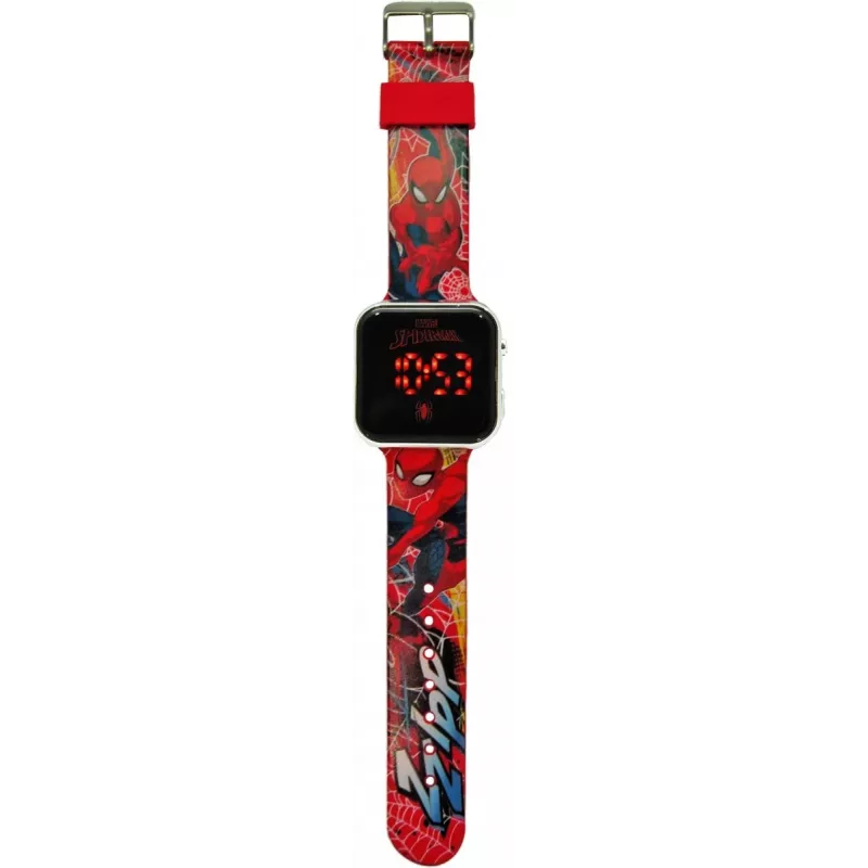 Relógio de pulso LED com calendário Spiderman