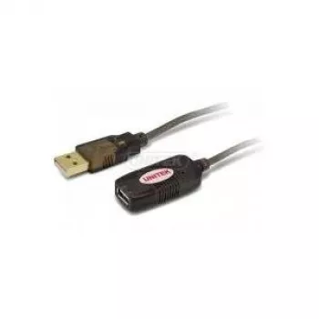 Cabo de extensão USB 2.0 Unitek Y-250, 5 m, preto, ficha macho para ficha fêmea