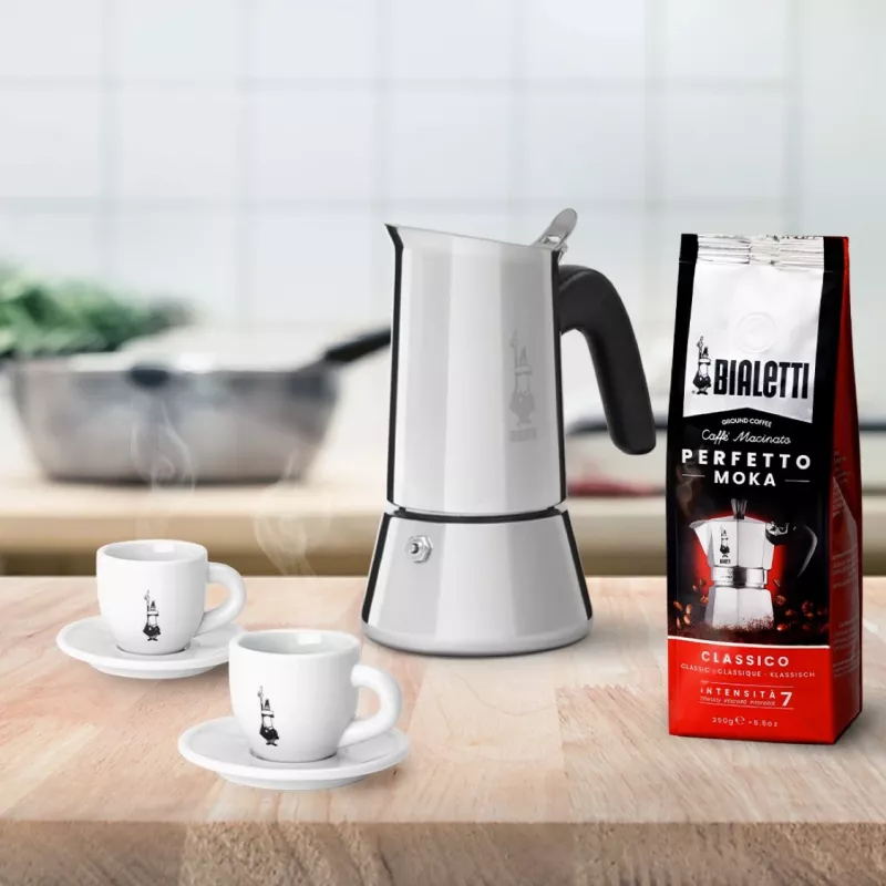 Cafeteira Moka Bialetti Venus 0,2 L aço inoxidável, adequada para indução, 4 chávenas