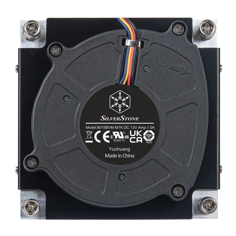 Dissipador de CPU SILVERSTONE SST-XE01-1700A — ventoinha de 8 cm, 1000–5500 rpm, rolamento de esferas duplo, preto