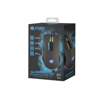 Rato FURY Scrapper Gaming ambidestro USB Type-A ótico 6400 DPI