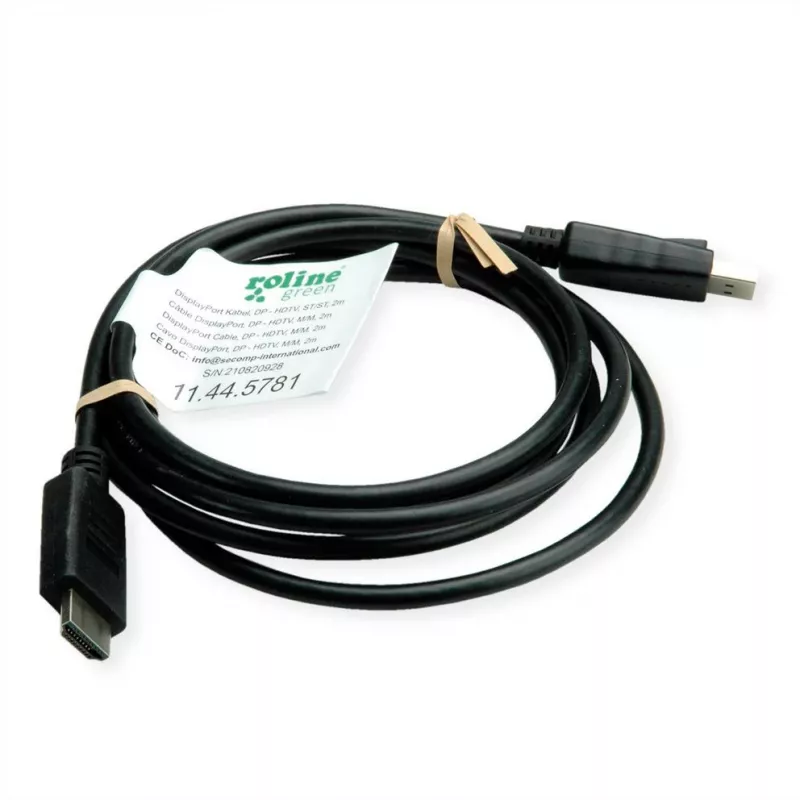 ROTRONIC-SECOMP Roline Green - Cabo adaptador - DisplayPort macho com encaixe para HDMI macho