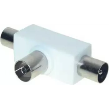 Splitter em T ShiverPeaks 83100 – splitter RF com 2x ficha para 1x conector fêmea