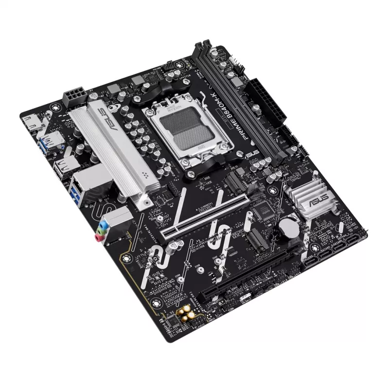 Placa-mãe ASUS PRIME B840M-K — AMD B840, socket AM5, micro ATX, DDR5, 2 DIMM, 128 GB, 2.5 GbE, M.2, SATA III
