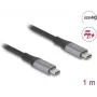 Cabo USB DeLOCK 81191 USB4 Gen 2x2 1m USB-C preto cinzento