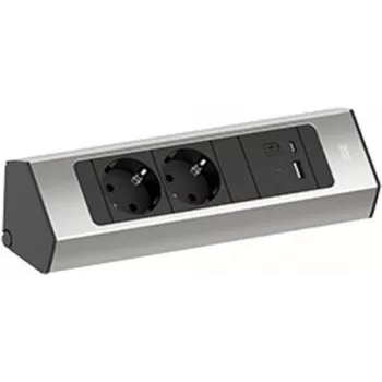 Régua de tomadas Bachmann CASIA 2 com 2x tomadas CEE7/3 e 1x USB A/C 22W