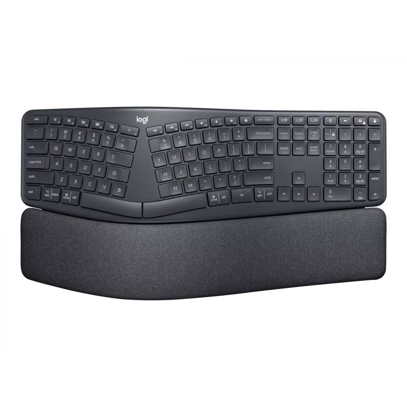Logitech ERGO K860 - Teclado - Sem fios - 2,4 GHz, Bluetooth 5.0 - QWERTY - Espanhol - Grafite