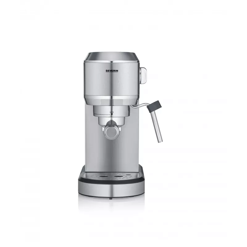 Máquina de café expresso SEVERIN Newspresa KA 5997 — semiautomática, depósito de água de 1 l, 1350 W, café moído, preto/aço inoxidável escovado/cromado