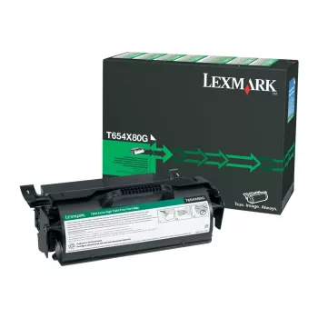 Cartucho de toner Lexmark T654X80G 36K PGS Preto