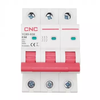 Disjuntor CNC, 3P, 50A, classe C, 6kA