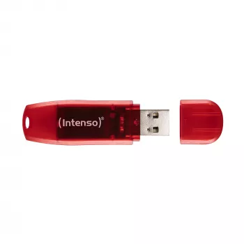Pen USB Intenso 128 GB USB Type-A 2.0 Vermelho Transparente