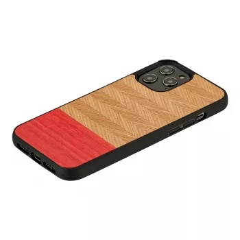 Capa para telemóvel Man and Wood para iPhone 12 / 12 Pro – espinha de peixe Azalea preto