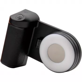 Luz de selfie RealPower Selfie MagFree LED, preto, branco, ABS, PU