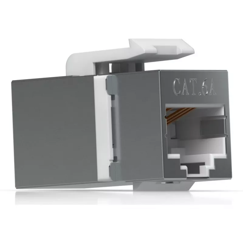 Acoplador Keystone Ubiquiti UACC-Keystone-Coupler-C6A plano aço inoxidável RJ-45
