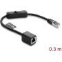 Cabo de rede patch DELOCK RJ45 Cat.6 F/UTP 0,3 m com interruptor integrado e alívio de tração, blindado