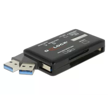 Leitor de cartões SuperSpeed USB DeLOCK CF SD Micro SD MS M2 xD 5 Gbps