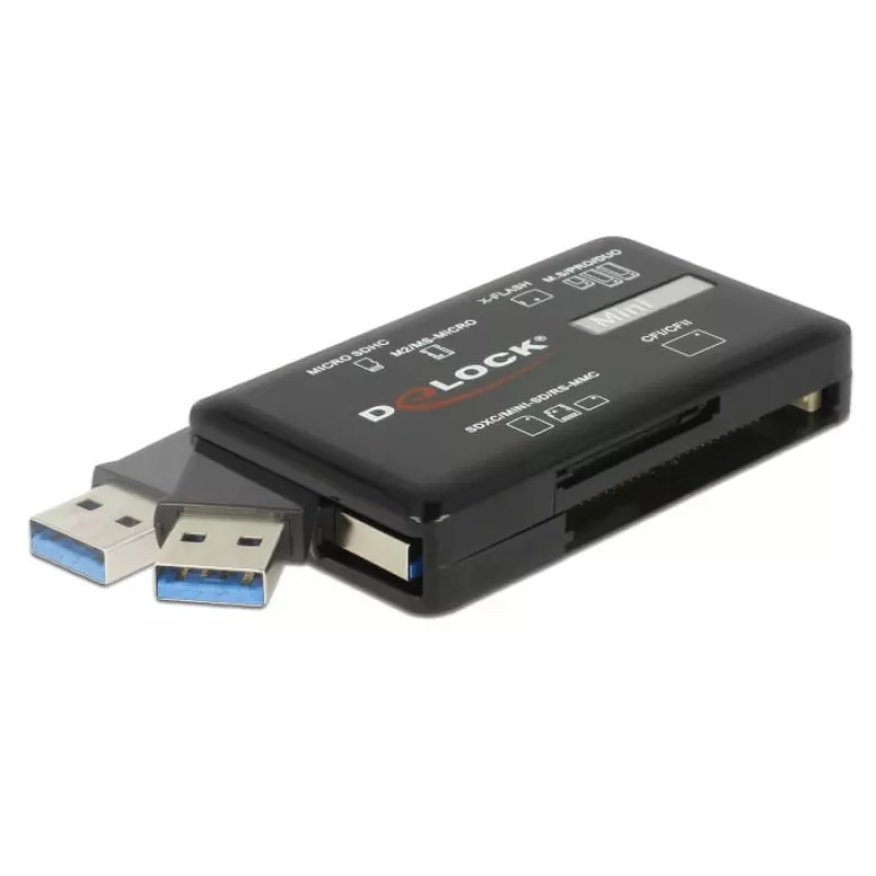 Leitor de cartões SuperSpeed USB DeLOCK CF SD Micro SD MS M2 xD 5 Gbps