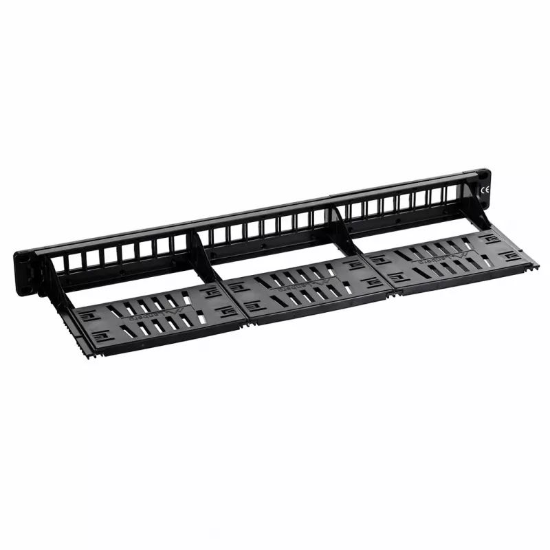Patch panel 1U LANBERG PPKS-1124-B, 24 portas, 1U, ABS, preto, 482,6×44,5×154 mm
