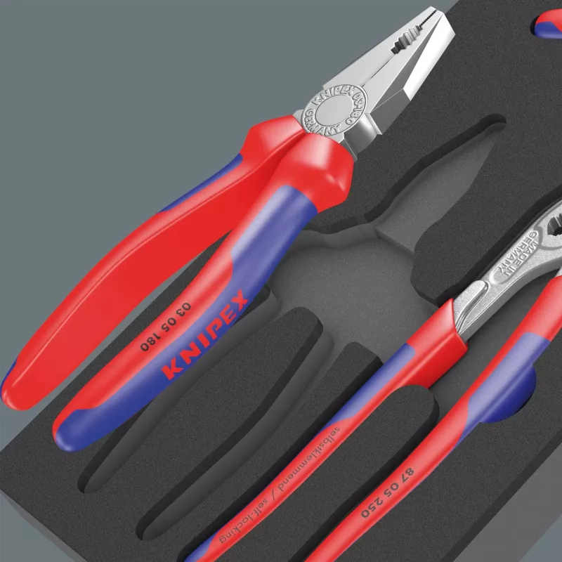 9780 espuma de inserção KNIPEX conjunto de alicates 1, 3 peças preto/cinzento, para carrinho de oficina Tool Rebel