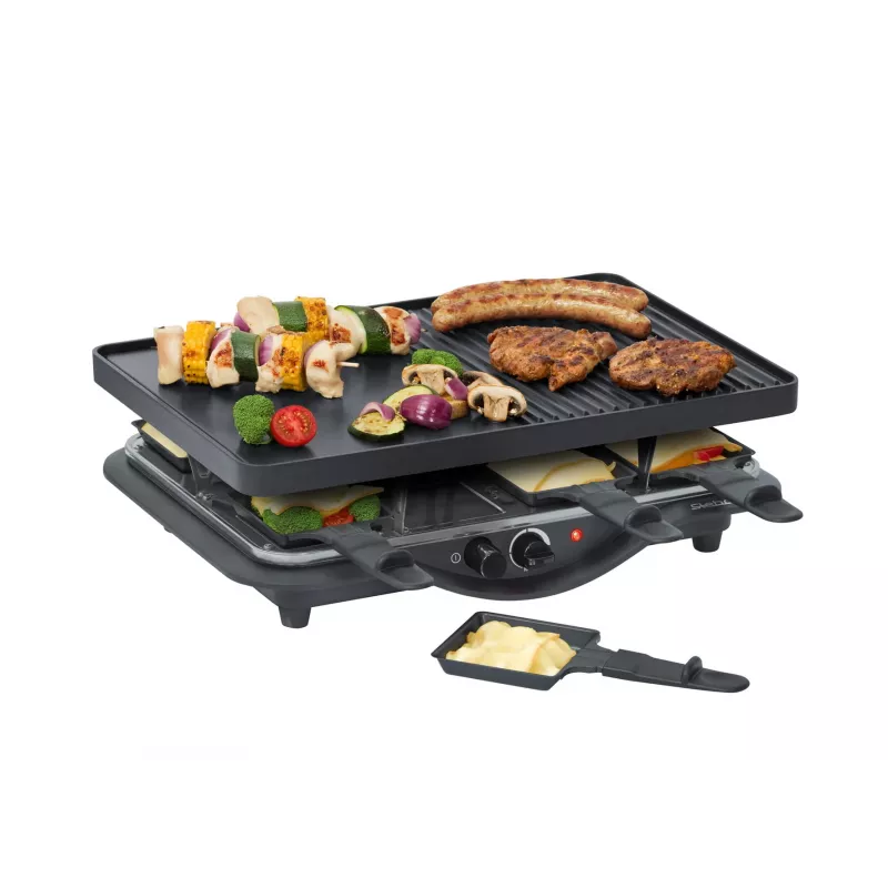 Steba RC 28 grelhador raclette de ferro fundido, 1400 W, 8 panelas, preto