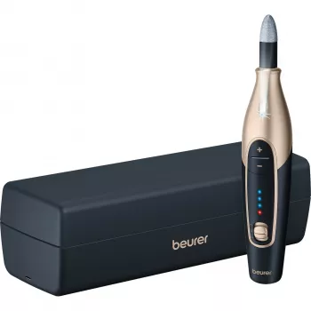 Aparelho de cuidado das unhas Beurer MP 84 Special Edition dourado — conjunto elétrico de manicure/pedicure, compacto para uso doméstico
