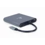 Gembird A-CM-COMBO6-01 adaptador multiporta USB-C 6 em 1, USB 3.1 Gen 1, HDMI 4K, VGA, PD 60 W, leitor SD/microSD, áudio de 3,5 mm, cinzento