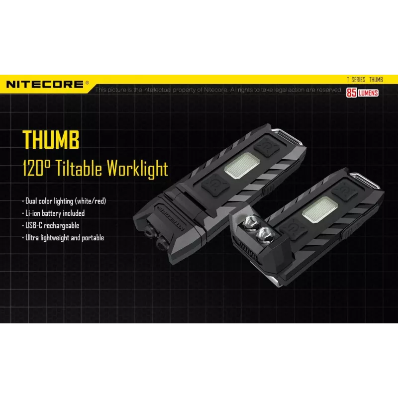 Lanterna série T 85 LUMENS/THUMB Nitecore