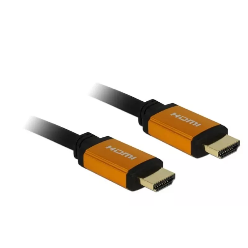 DeLOCK - cabo HDMI - HDMI (M) para HDMI (M) - 50 cm - isolamento triplo - preto, dourado - suporte 8K