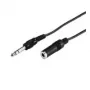 Cabo de extensão Wentronic Goobay jack 6,35 mm, 5 m – ficha jack 6,35 mm (3 polos, estéreo) > conector fêmea jack 6,35 mm (3 polos, estéreo) (50428)