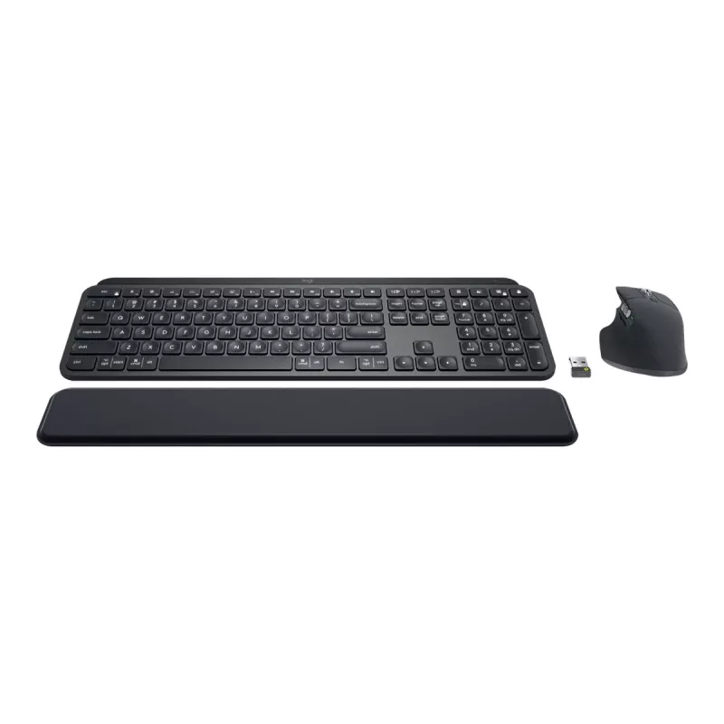 Logitech MX Keys Combo for Business - conjunto teclado e rato - retroiluminado - sem fios - Bluetooth LE - QWERTY - GB - grafite