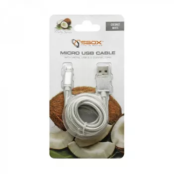Sbox USB->Micro USB M/M 1,5 m USB-10315W branco
